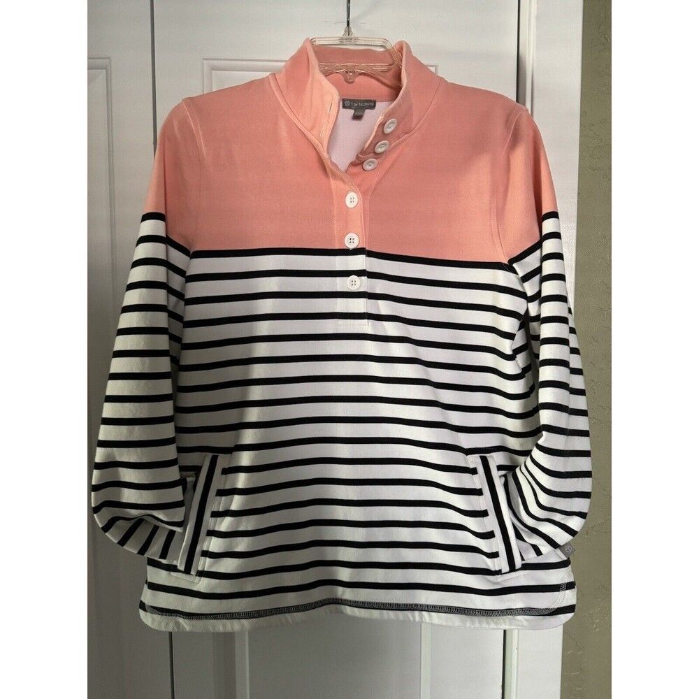 Talbots Activewear‎ Shirt Sweatshirt Half Button Pullover Women's Size Medium